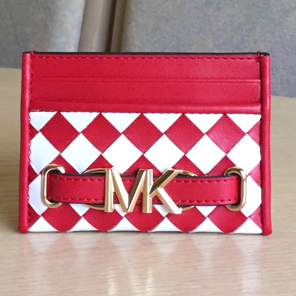 Michael Kors Reed Bright Red Card Holder